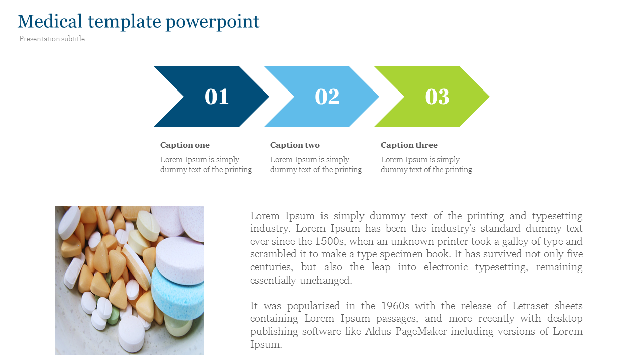 Majestic Medical  PowerPoint Template Slides - Arrow Model