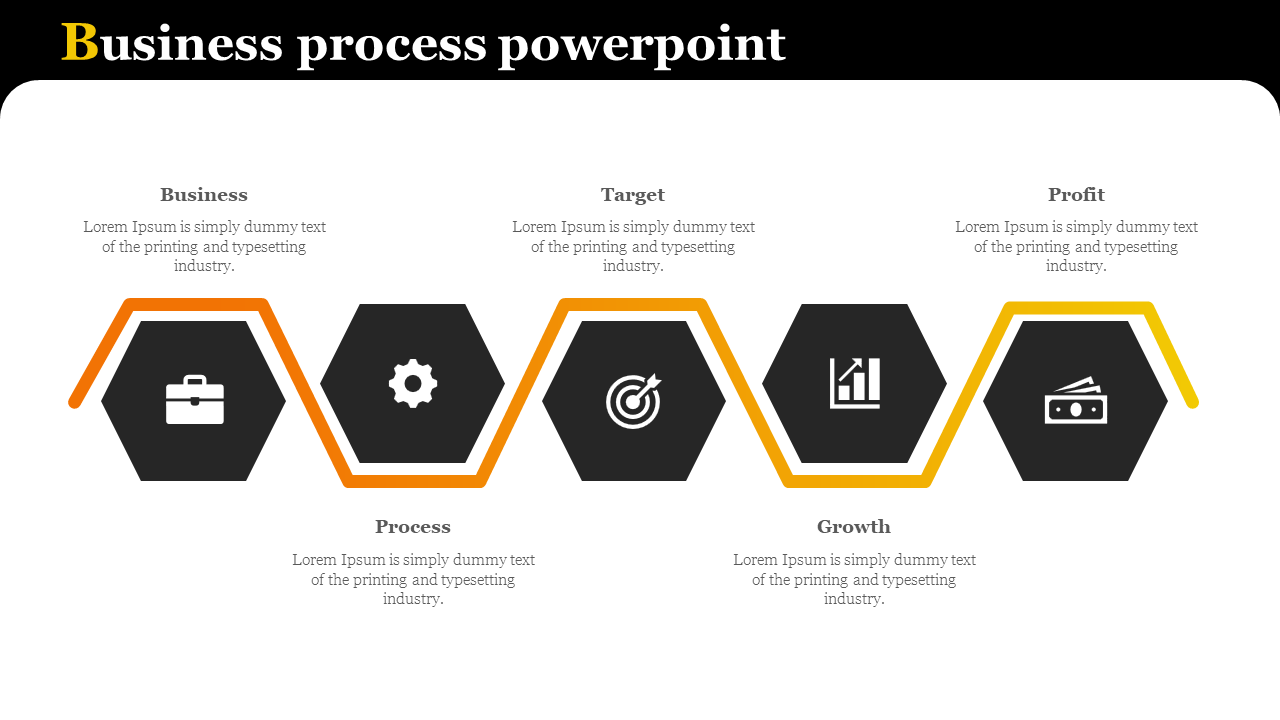 Affordable Business Process PowerPoint Template -Hexagon Shape