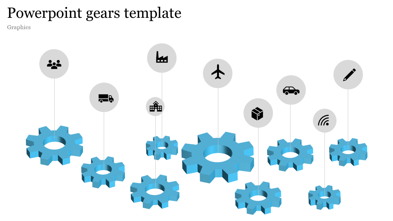 Customized PowerPoint Gears Template Design With Icons