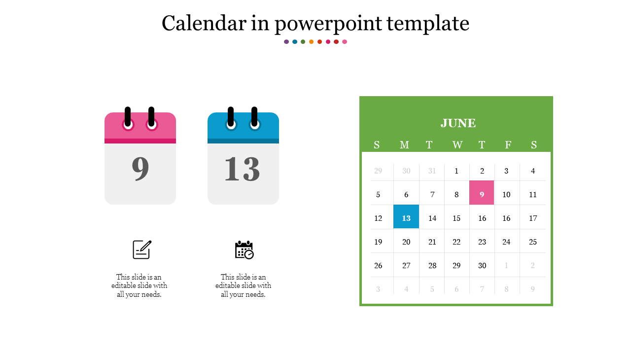 Calendar in PPT And Google Slides Themes