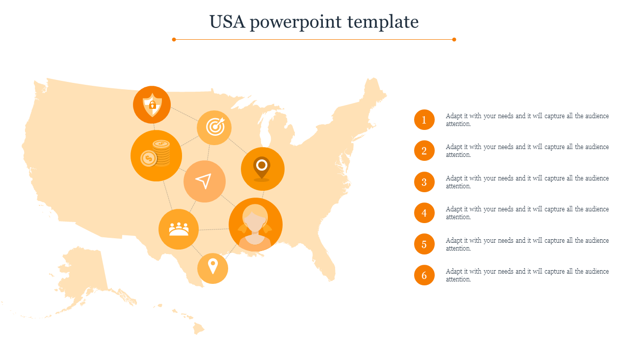 Orange Themed USA PowerPoint Template and Google Slides