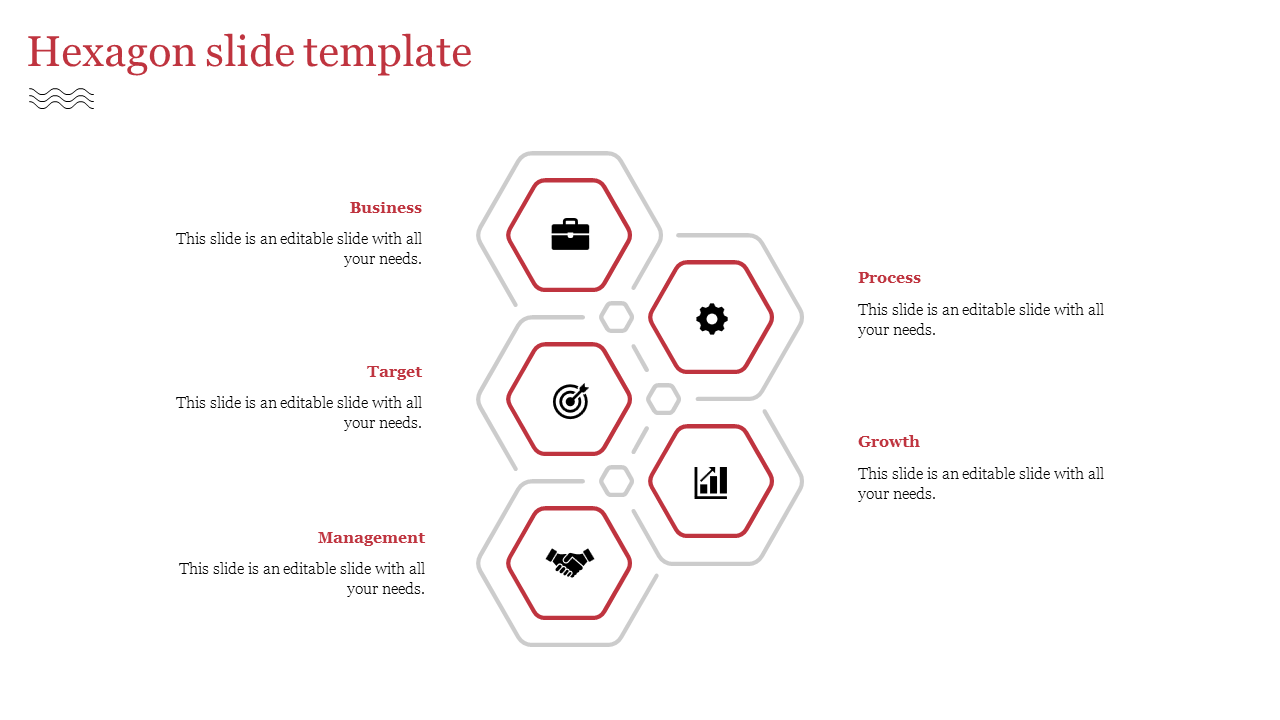 Hexagon Slide Template for Business Presentation