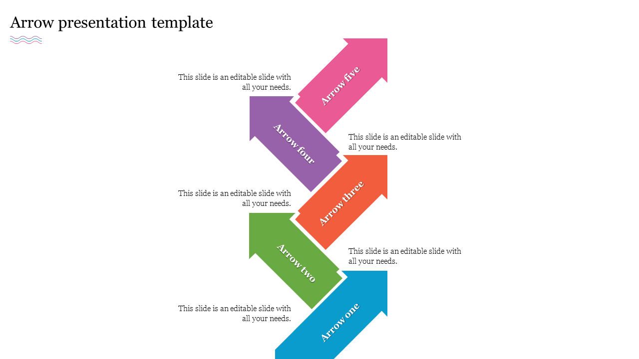 Amazing Arrow Presentation Template In Multicolor Slide