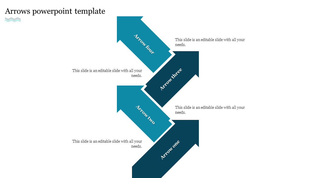 Attractive Arrows PowerPoint Template With Four Nodes