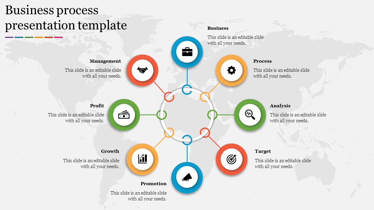 Multicolor Business Process Presentation Templates