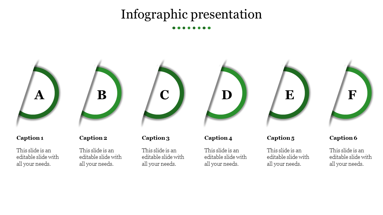 Attractive Infographic Presentation In Green Color Slide