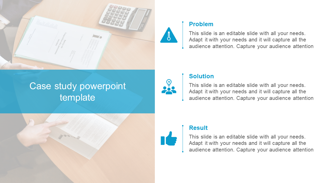 3 Noded Case Study PowerPoint Template and Google Slides