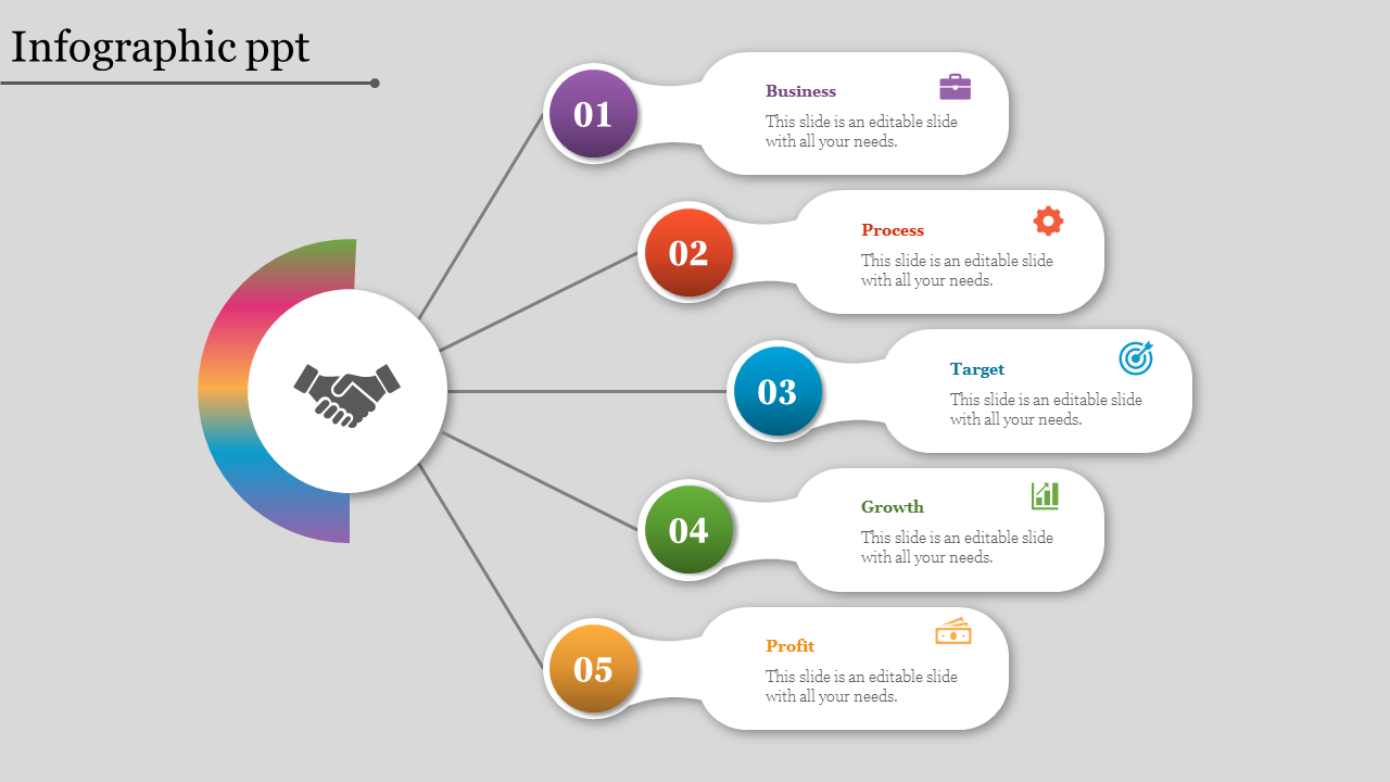 Creative Infographic PPT Slide Template Designs-5 Node