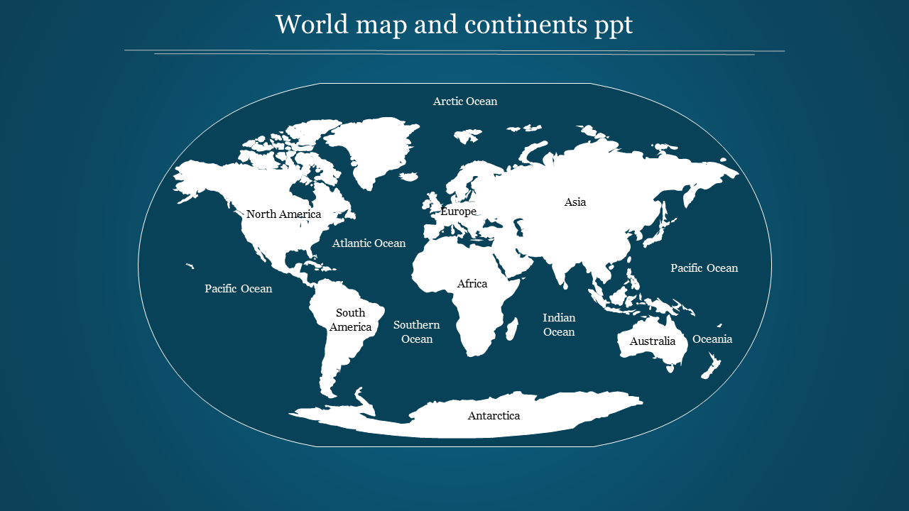 Get World Map and Continents PPT Template and Google Slides