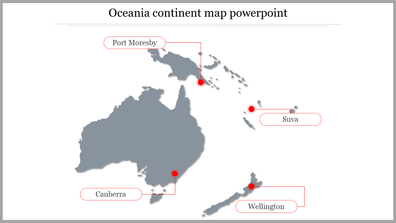 Map of Oceania highlighting key locations including port moresby, suva, canberra, and wellington with connecting lines.