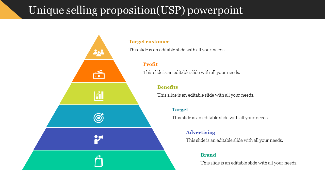 Fantastic Unique Selling Proposition PowerPoint on Six Nodes