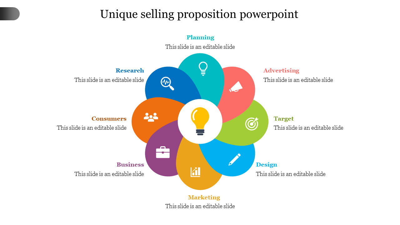 Unique Selling Proposition PowerPoint-Flower Design