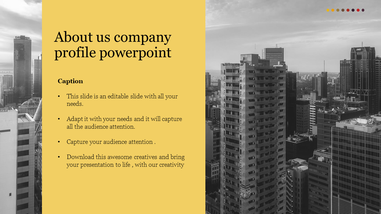 Elegant About Us Company Profile PowerPoint Slide Template