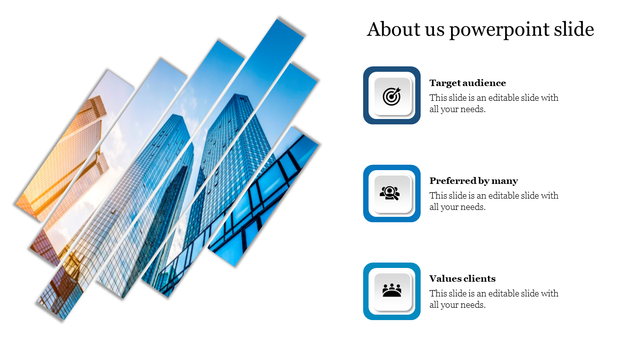 Three Node About Us PowerPoint Slide Template Designs