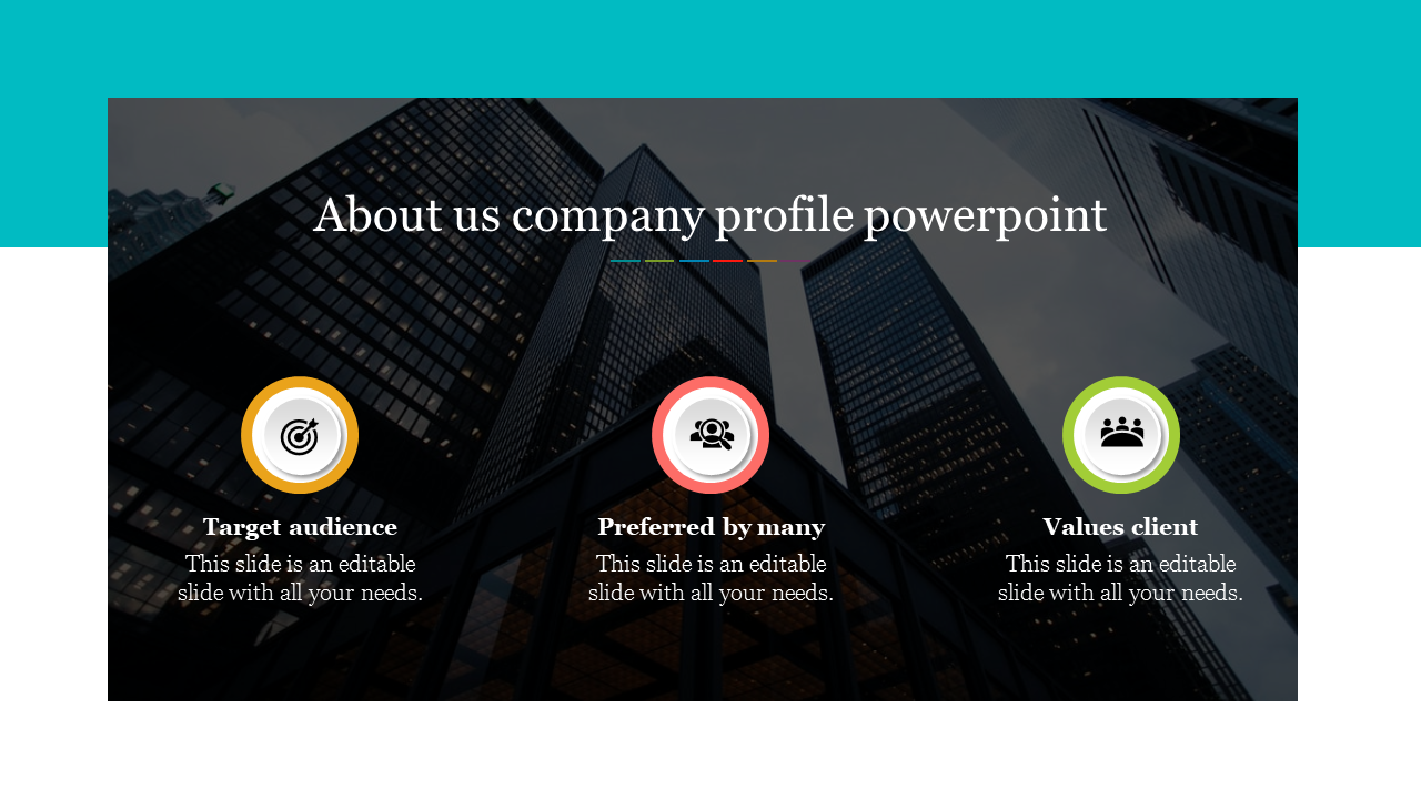 Simple About Us Company Profile PowerPoint-Dark Background