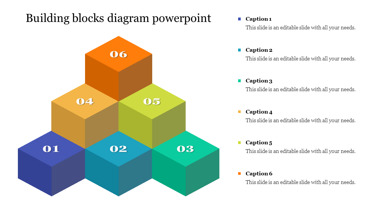 Best Building Blocks Template sales PowerPoint Slide