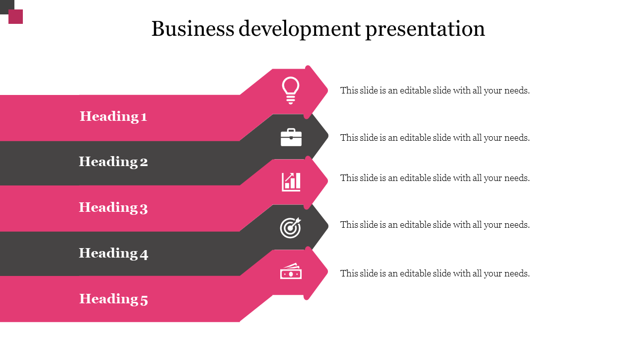 Business Development Presentation With Arrow Design