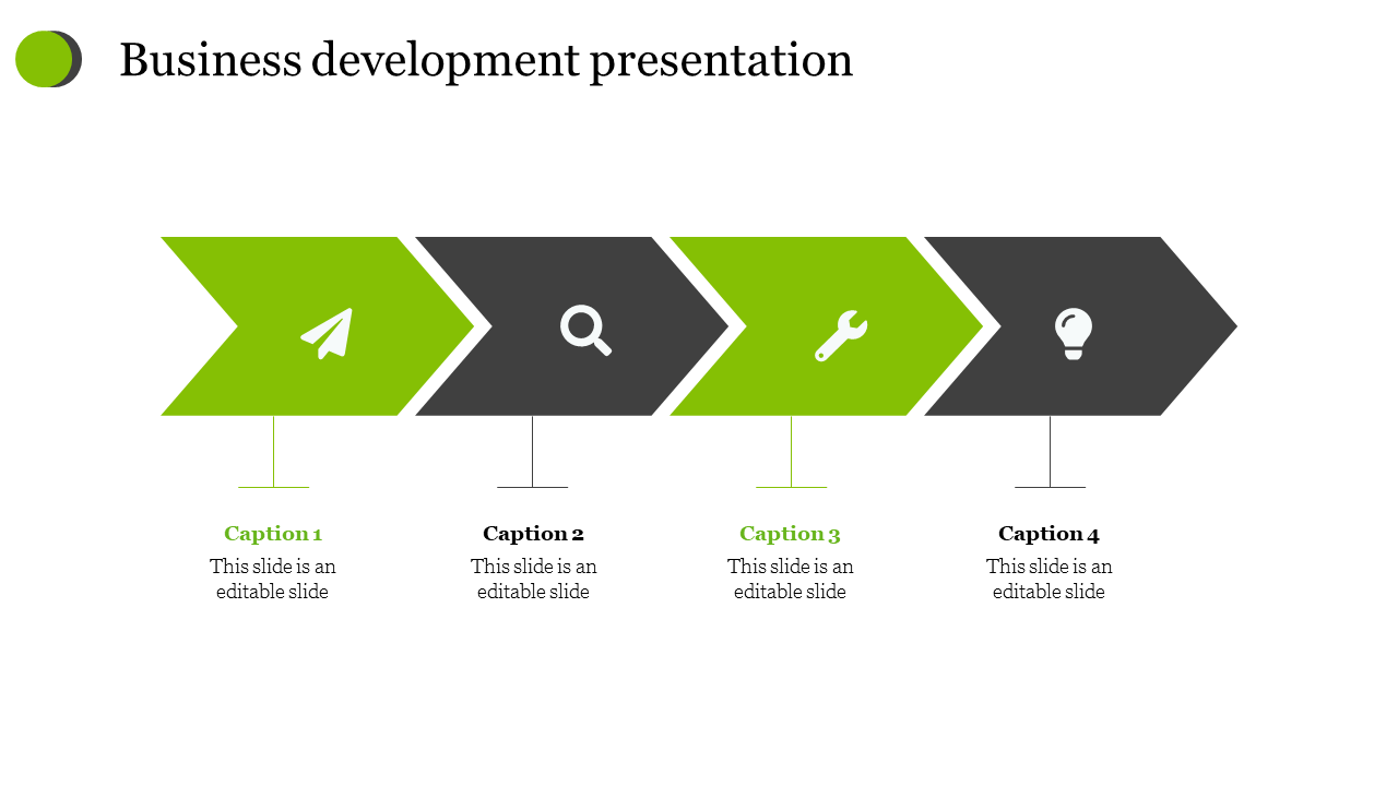 Business Development Presentation With Arrow Shape