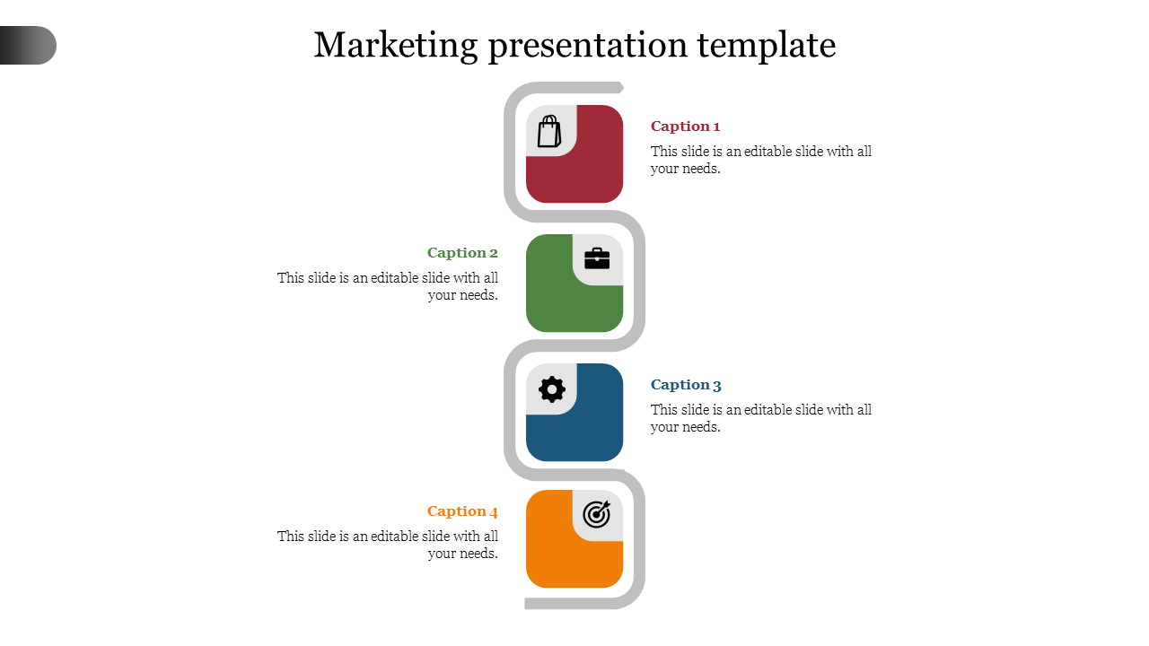 Marketing Presentation Template Slide Design 4-Node