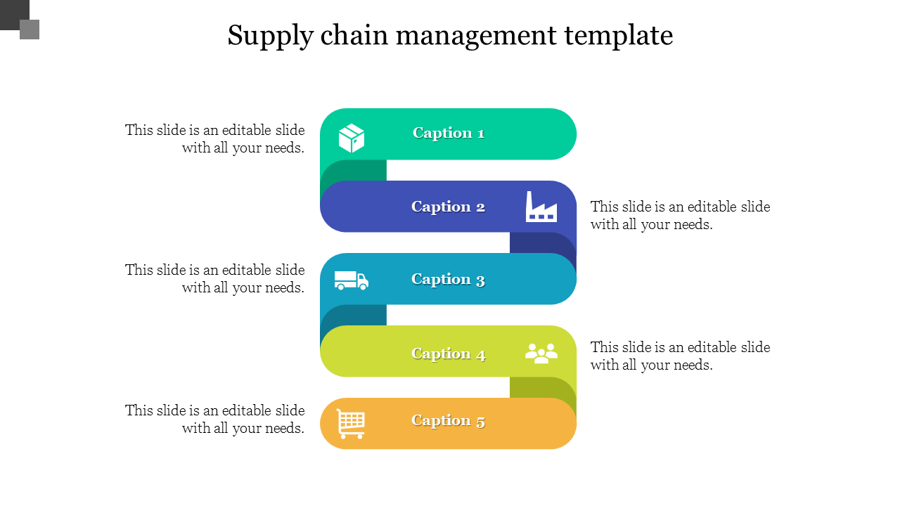 Stunning Supply Chain Management Template In Multicolor