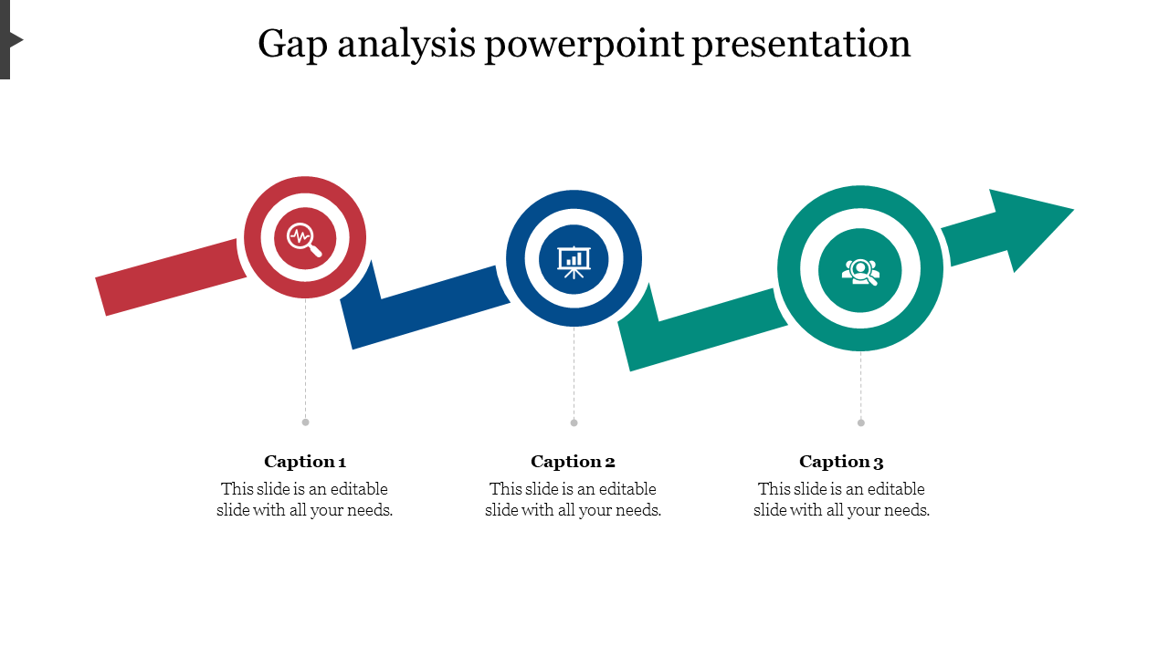 Gap analysis powerpoint presentation with arrow shapes