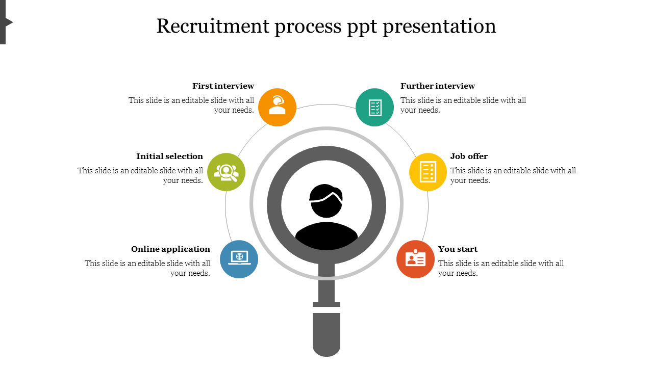 Multicolor Recruitment Process PPT Presentation Design