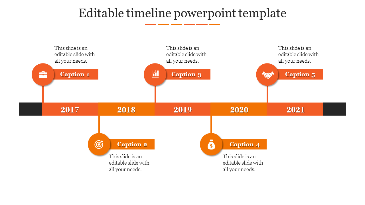 Editable Timeline PowerPoint Template for Presentation