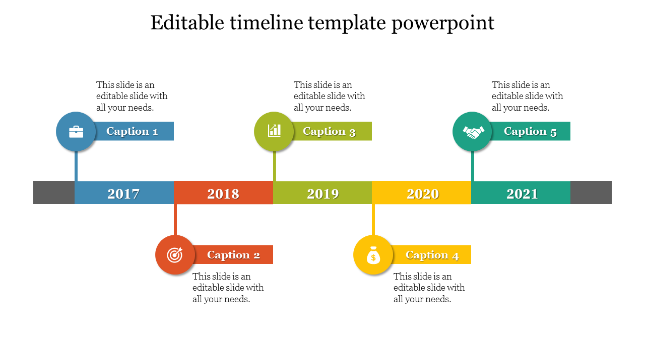 Editable Timeline Template PowerPoint for Project Management