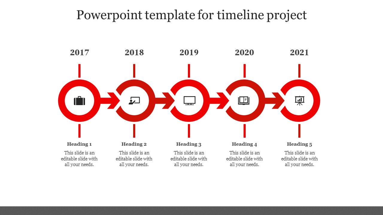 Attractive PowerPoint Template For Timeline Project