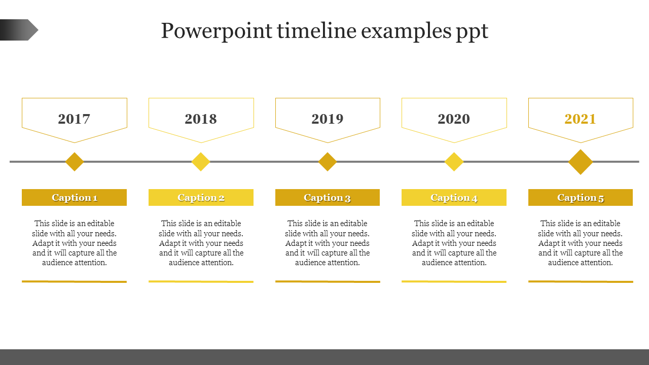 Attractive Timeline Sample PPT Template Presentation Slide