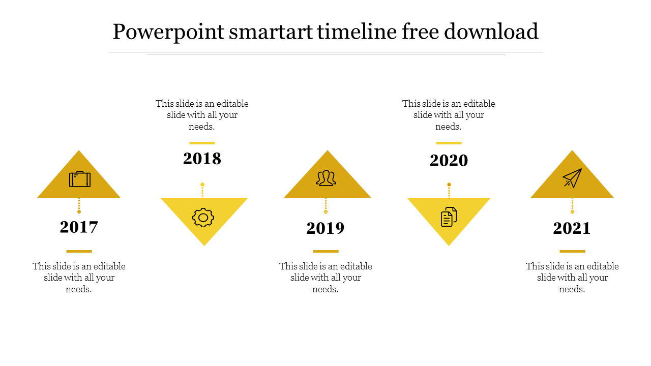 Creative PowerPoint SmartArt Timeline Free Download