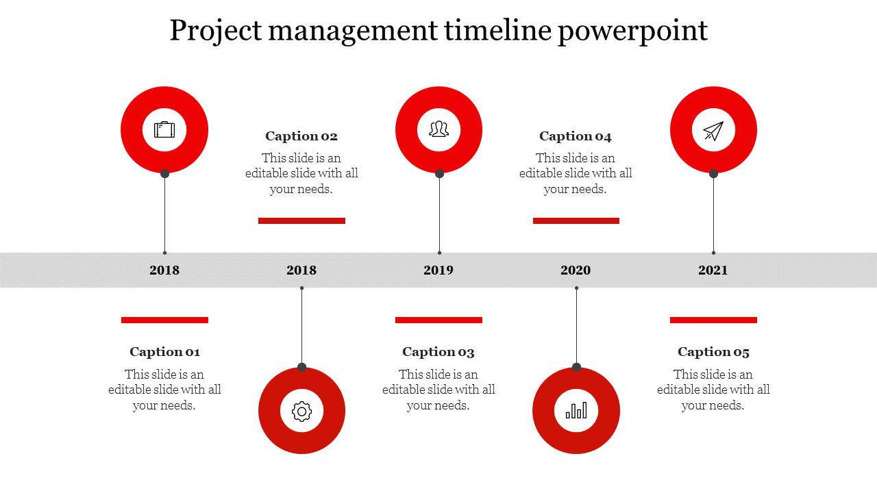 Attractive Project Management Timeline PowerPoint