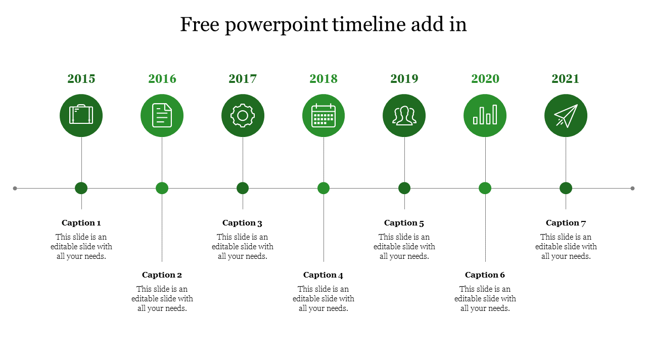 Attractive Free PowerPoint Timeline Add In Slides Template