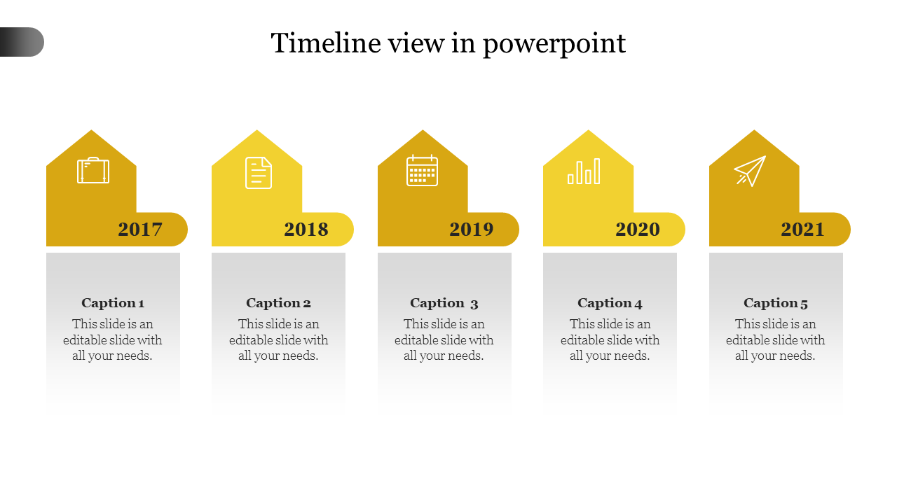 Our Predesigned Timeline View In PowerPoint Presentation