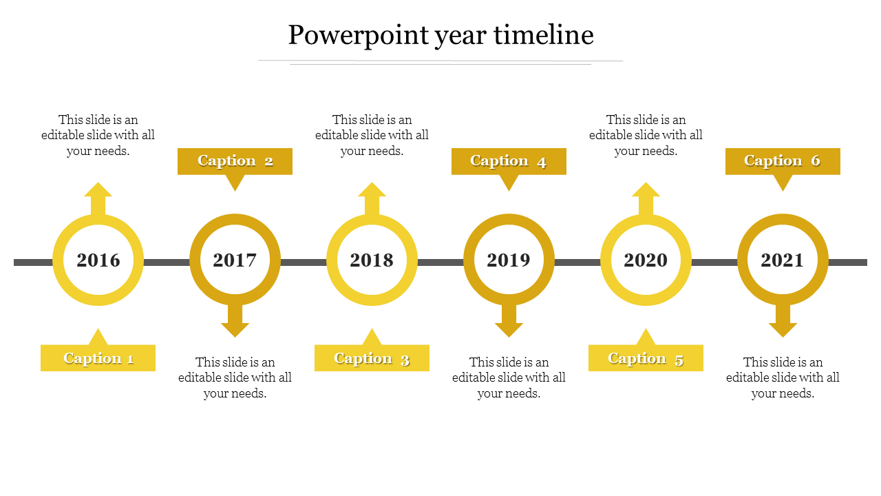 Attractive PowerPoint Year Timeline Template Presentation