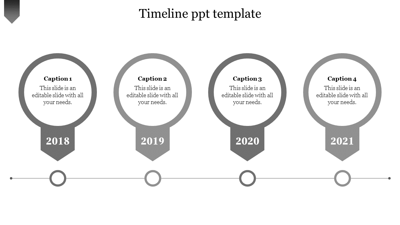 Use Timeline PPT Template With Grey Color Slide Model