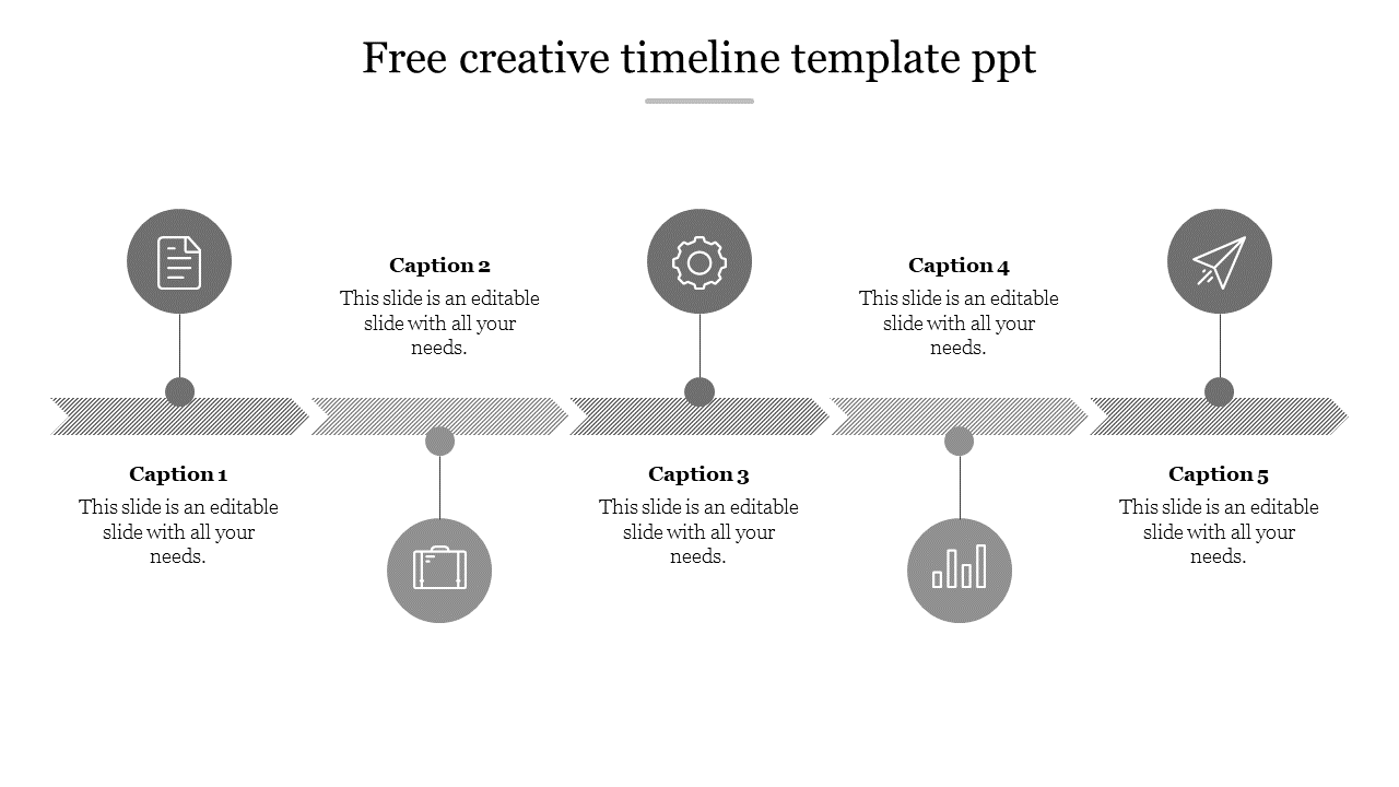 Get Free Creative Timeline Template PPT Slide