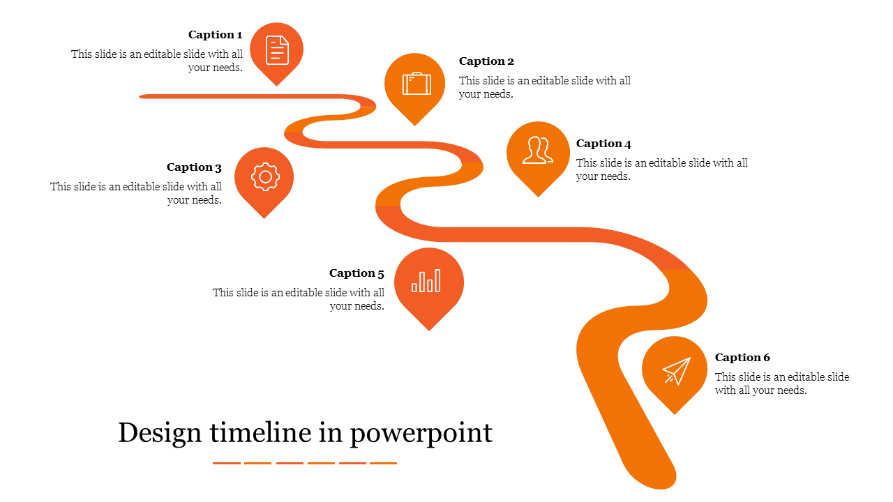 Excellent Design Timeline in PowerPoint | Orange Color