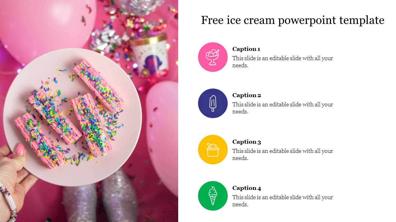 Free Ice Cream PowerPoint Template Slide Design