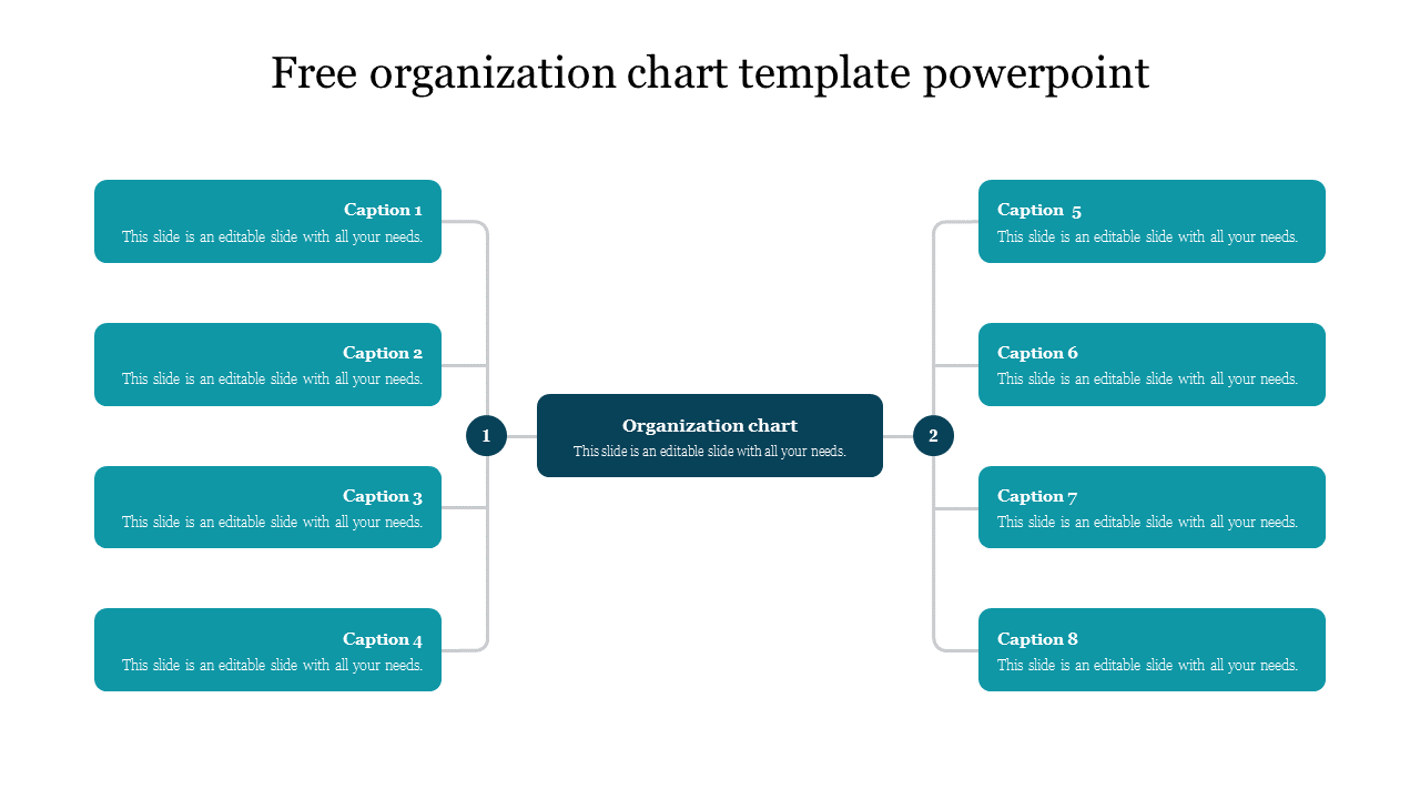 Amazing Free Organization Chart Template PowerPoint Slides