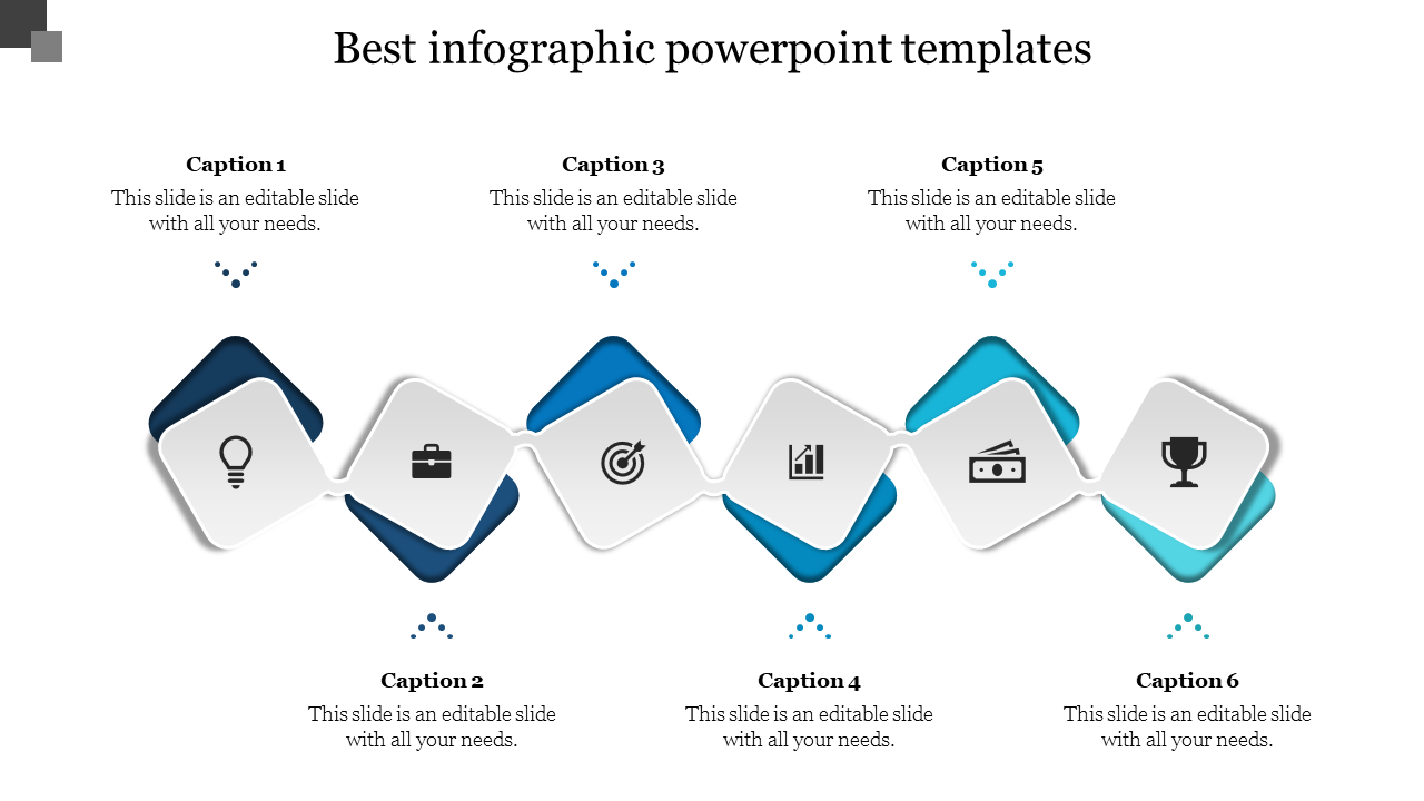 Diamond-shaped icons in a infographic pattern, each representing concepts, with placeholders text areas.