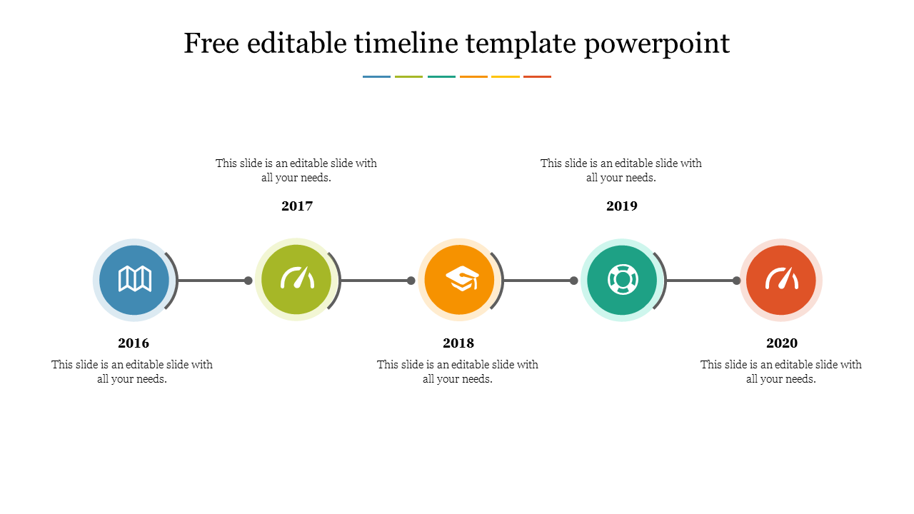 Best Free Editable Timeline Template PowerPoint Slide