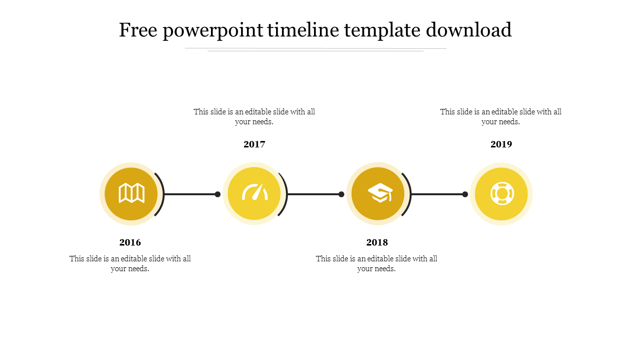 Use Free PowerPoint Timeline Template Download Slides