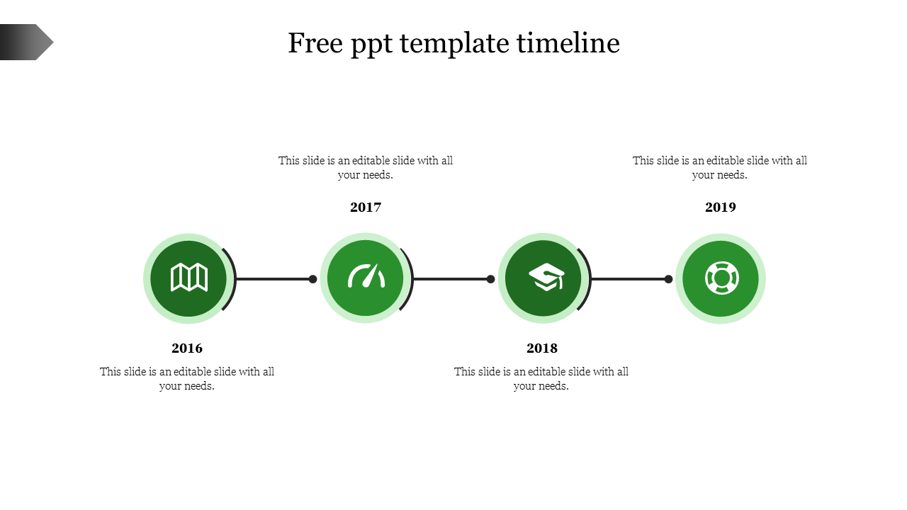 Editable Free PPT Template Timeline Presentation Slides