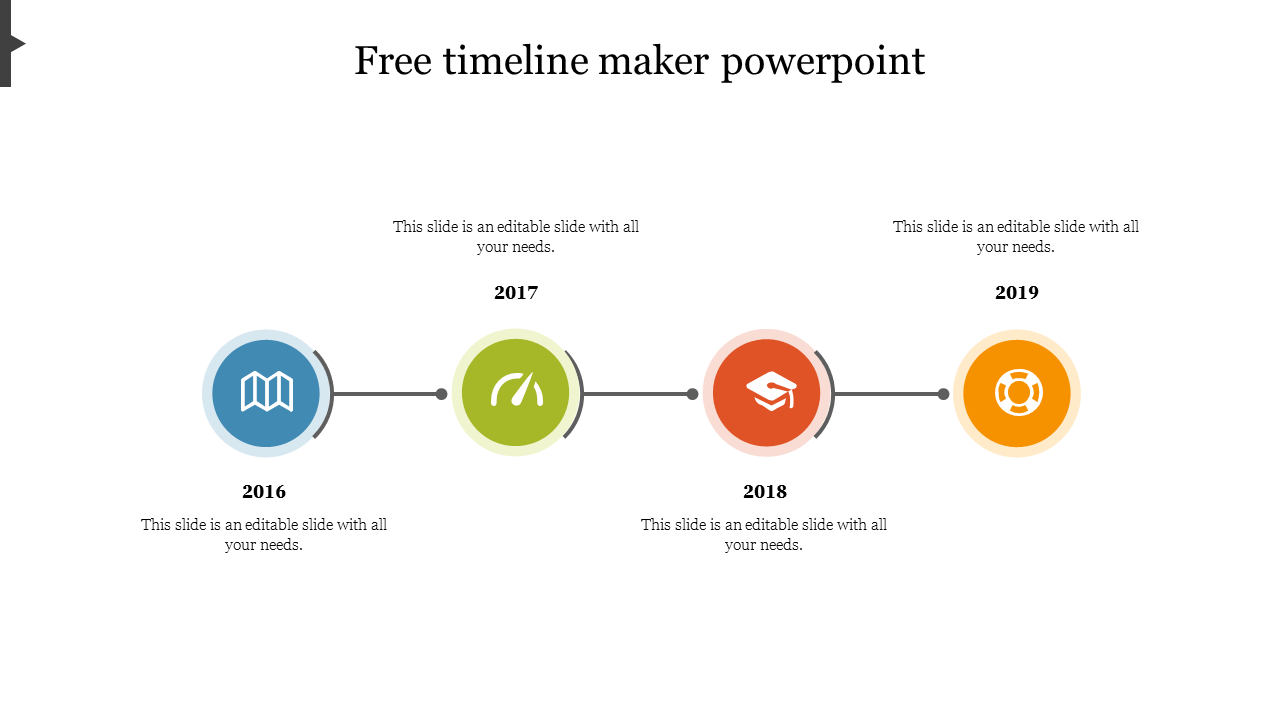 Our Predesigned Free Timeline Maker PowerPoint Design