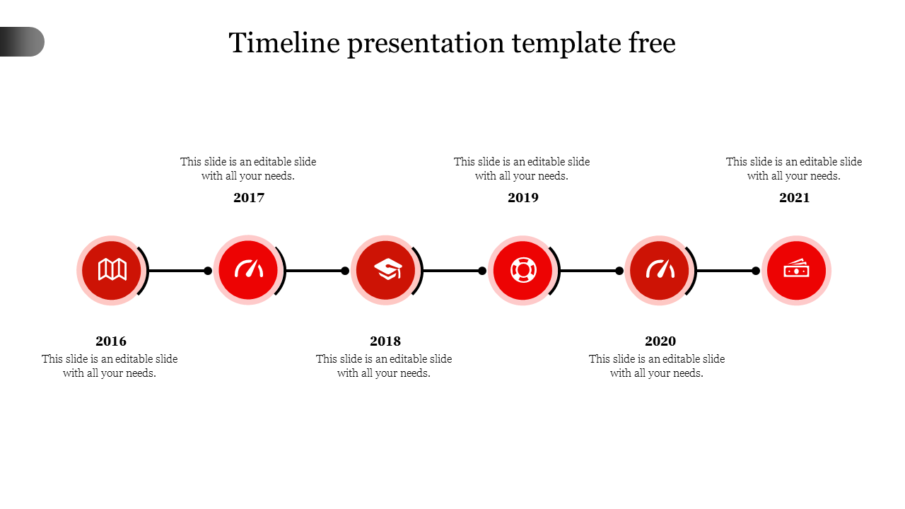 Use Our Timeline Presentation Template Free Slide 