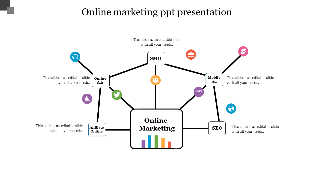 Awesome Online Marketing PPT Presentation Slide Template