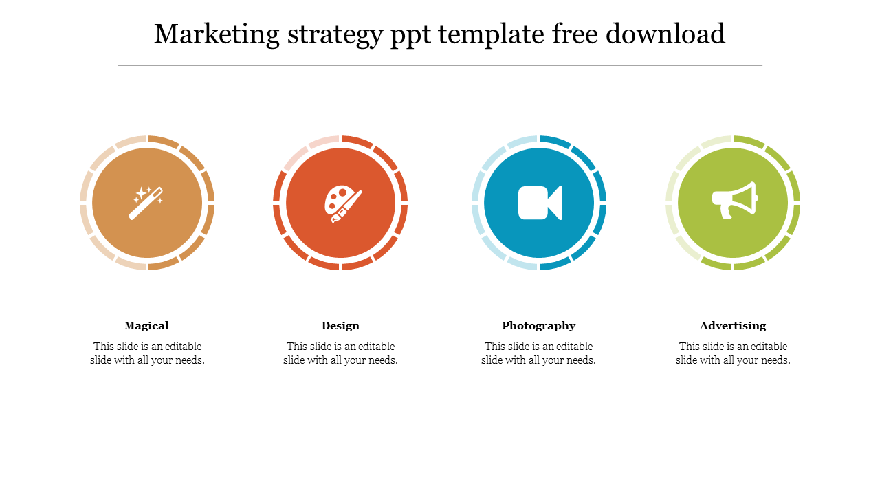 Multicolor Marketing Strategy PPT Template Free Download