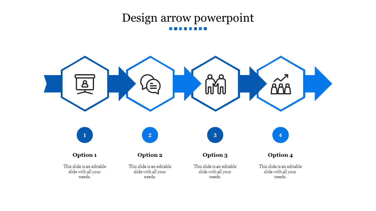 Promoting Design Arrow PowerPoint PPT Slides Presentation