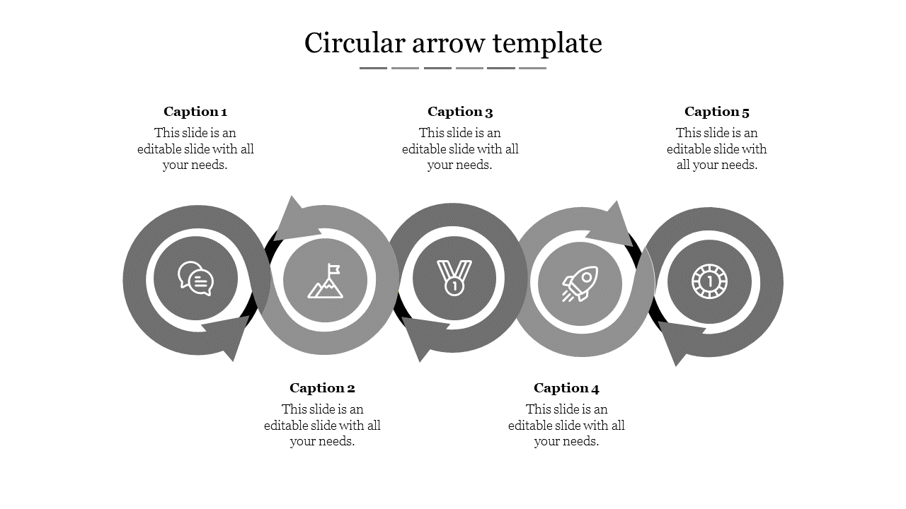 Creative Circular Arrow Template Slide Diagram